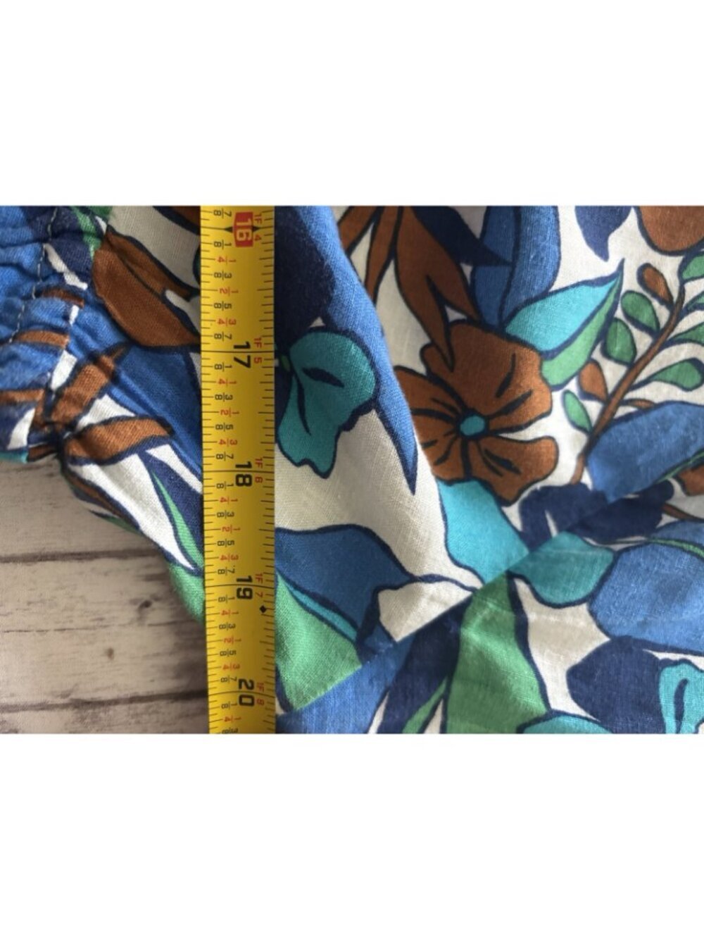 C&C California Linen Blend Maxi Dress Tropical Print Fit And Flare Large Coastal - Picture 11 of 14